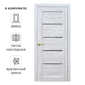 Дверь межкомнатная глухая Artens Брио 70x200 см ПВХ цвет сосна тоскана с замком и петлями