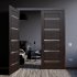 Дверь межкомнатная глухая Artens Дукато горизонтальная 60x200 см Hardflex цвет акация с замком и петлями