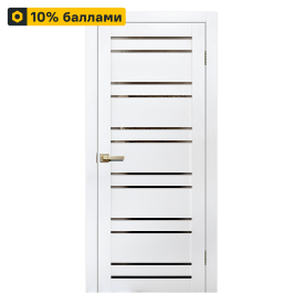 Дверь межкомнатная со стеклом Artens Уна 90x200 см Hardflex белый с замком и петлями