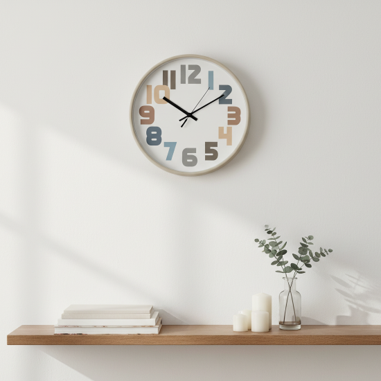 Часы настенные Troykatime Цифры d30 см цвет белый
