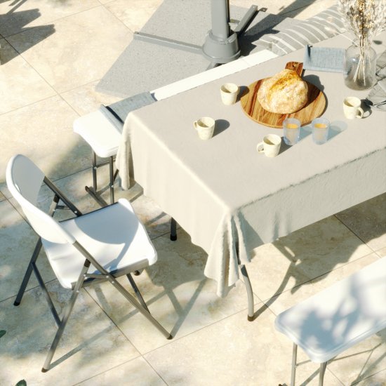 Стол садовый складной 180x73.5x74 см сталь/пластик цвет белый