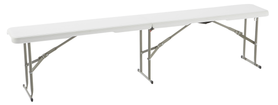 Скамья складная 183x43x28 см сталь/пластик цвет белый