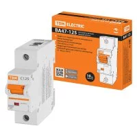 Автомат TDM ELECTRIC ВА47-125 1Р, 125 А, 15 кА, С