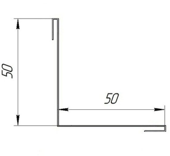 Планка для внутренних углов 50x50 мм 2 м 0.4 мм RAL 3005 красный