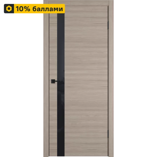 Дверь межкомнатная со стеклом Канзас 90x200 см ПВХ цвет дуб европейский красный с замком