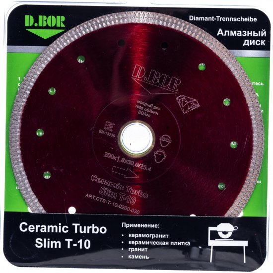 Алмазный диск D.BOR Ceramic Turbo Slim T-10