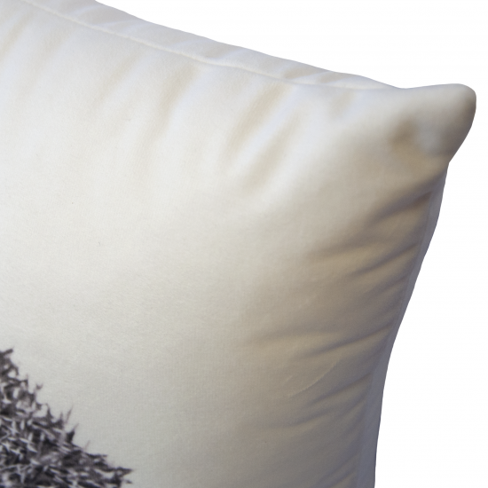 Декоративная подушка Seasons Еж 40x40 см бархат, цвет черно-белый