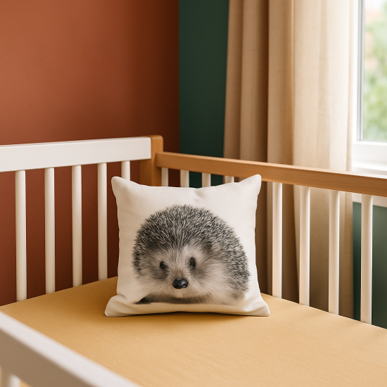 Декоративная подушка Seasons Еж 40x40 см бархат, цвет черно-белый