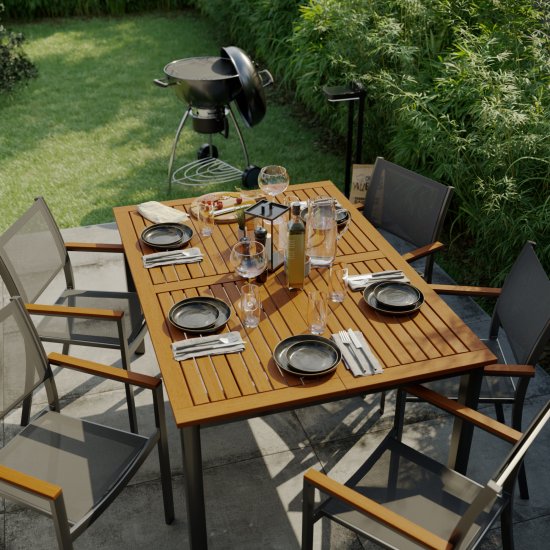 Стол Naterial Oris 102x147x147 см алюминий цвет коричневый