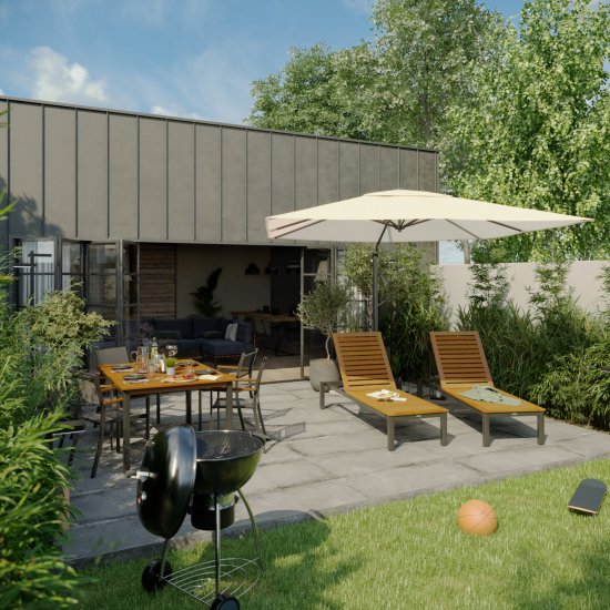 Стол Naterial Oris 102x147x147 см алюминий цвет коричневый