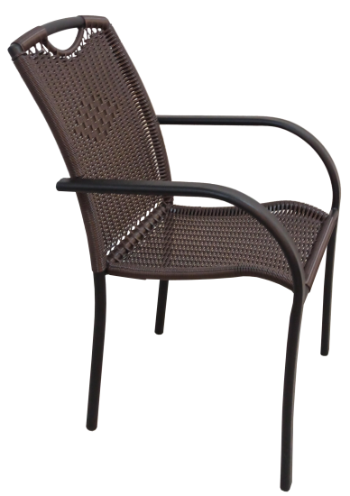 Стул Cafe5 64x55x86 см сталь/ротанг темно-коричневый