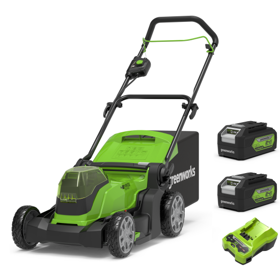 Газонокосилка аккумуляторная GreenWorks 2512607UD 48 В 41 см 2x4 Ач АКБ и ЗУ входит в комплект