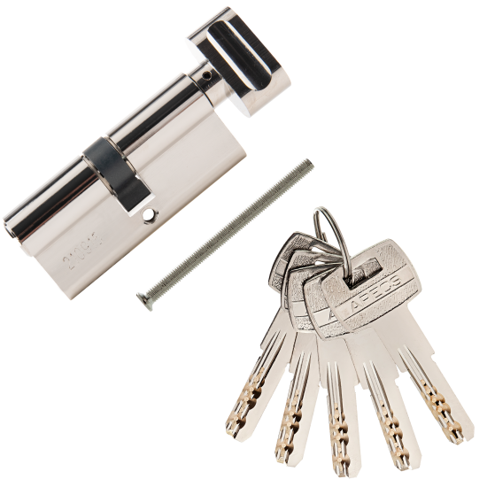 Цилиндровые механизмы Apecs Pro LM-70-C-NI 70 мм, ключ/вертушка, цвет никель