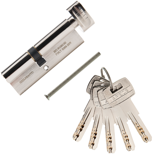 Цилиндровые механизмы Apecs Pro LM-90(40/50C)-C-NI 90 мм, ключ/вертушка, цвет никель