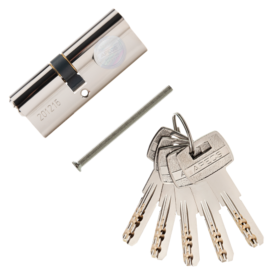 Цилиндровые механизмы Apecs Pro LM-80(35/45)-NI 80 мм, ключ/ключ, цвет никель