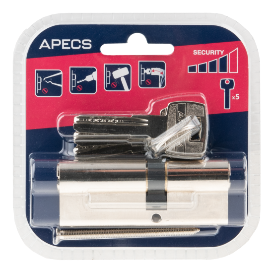 Цилиндровые механизмы Apecs Pro LM-80(35/45)-NI 80 мм, ключ/ключ, цвет никель
