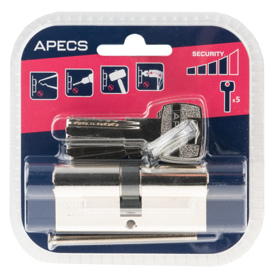 Цилиндровые механизмы Apecs Pro LM-70-NI 70 мм, ключ/ключ, цвет никель