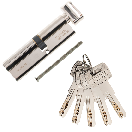 Цилиндровые механизмы Apecs Pro LM-100(45C/55)-C-NI 100 мм, ключ/вертушка, цвет никель