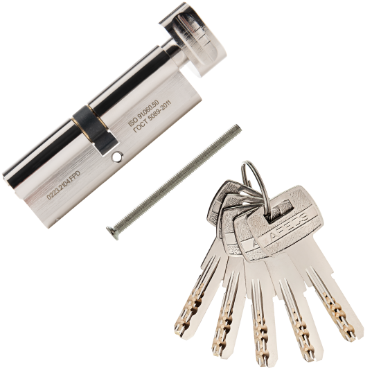 Цилиндровые механизмы Apecs Pro LM-90-C-NI 90 мм, ключ/вертушка, цвет никель