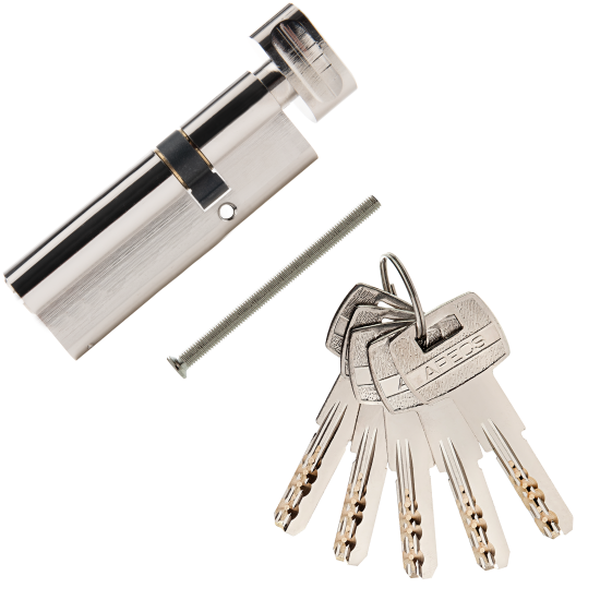 Цилиндровые механизмы Apecs Pro LM-90(30C/60)-C-NI 90 мм, ключ/вертушка, цвет никель