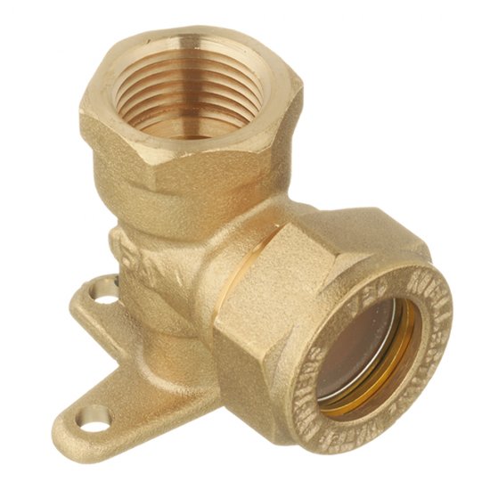 Угол Stahlmann IWS EasyFix 15 мм х 1/2 ВР(г) для гофрированных труб с креплением