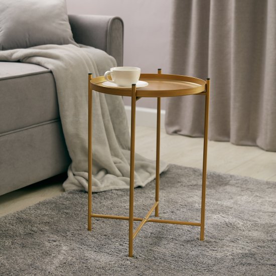 Столик кофейный Sheffilton Eva 37.6x37.6x52 см цвет золото