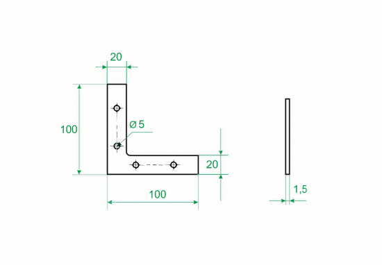 Оконный уголок NAZ 100x100x20x1.5 мм желтый цинк