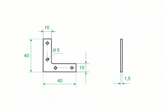 Оконный уголок NAZ 40x40x10x1.5 мм желтый цинк