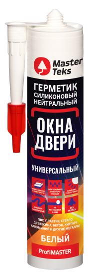 Герметик силиконовый MasterTeks нейтральный для окон и дверей белый 280 мл