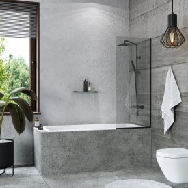 Стеклянная шторка на ванну Mebelvann 1400x500 BLACK
