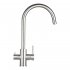 Смеситель для кухни Corsa Deco Pride Steel сталь с высоким изливом с подключением к фильтру (966379)