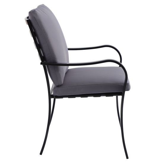 Набор садовой мебели Naterial Rono сталь/полиэстер/стекло темно-серый: стол, 4 кресла и зонт