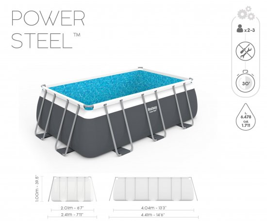 Бассейн каркасный прямоугольный Bestway 56441 BW 404x201x100 см