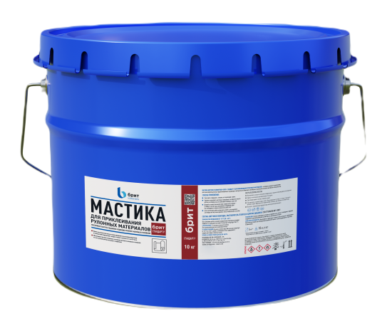 Мастика битумно-полимерная Брит Стандарт-Р для приклеивания рулонных материалов 10 кг