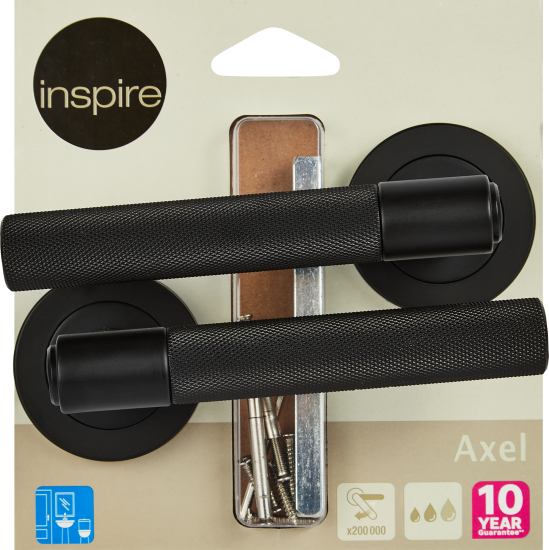 Дверные ручки Inspire Axel алюминий без запирания цвет черный матовый