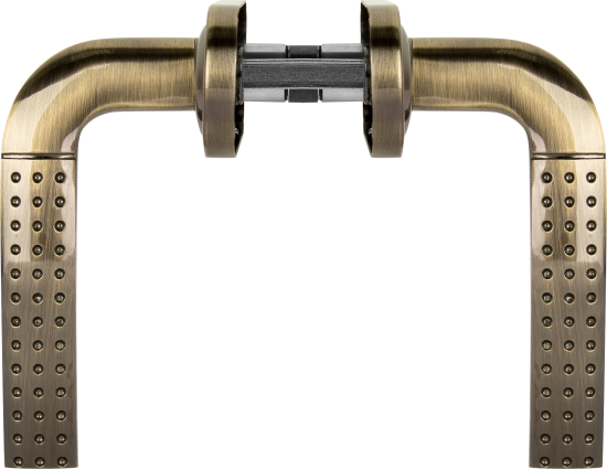 Замок врезной с дверными ручками на планке Inspire античная бронза