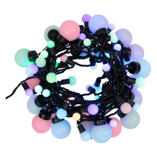 Гирлянда Neon-Night мультишарики d=17,5мм, d=23мм, d=17,5мм, d=45мм 10м черный ПВХ, 80LED RGB