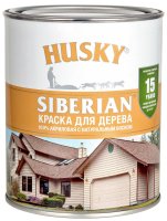 Краска по дереву Husky Siberian полуматовая цвет белый база А 0.9 л