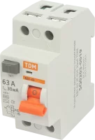 УЗО Tdm Electric ВД1-63 2P 63 A 30 мА 4.5 кА AC SQ0203-0080