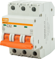 Автоматический выключатель TDM Electric ВА47-29 3P C32 А 4.5 кА SQ0206-0112