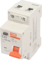 Дифференциальный автомат Tdm Electric АВДТ-32 1P N C32 A 100 мА 4.5 кА AC SQ0202-0508