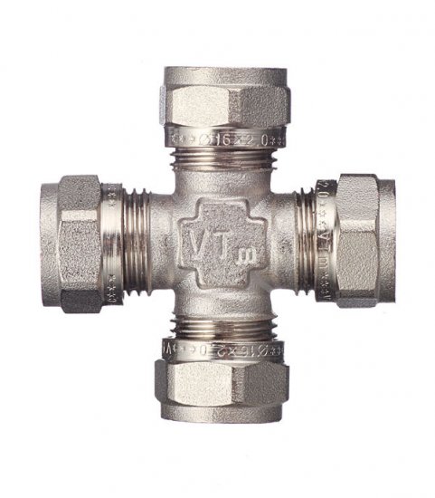 Крестовина VALTEC (VTm.341.N.161616) 16 обж(ц) х 16 обж(ц) х 16 обж(ц) х 16 обж(ц)