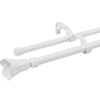 Настенный карниз раздвижной двухрядный Florus d16/19 мм 160-300 см металл цвет белый