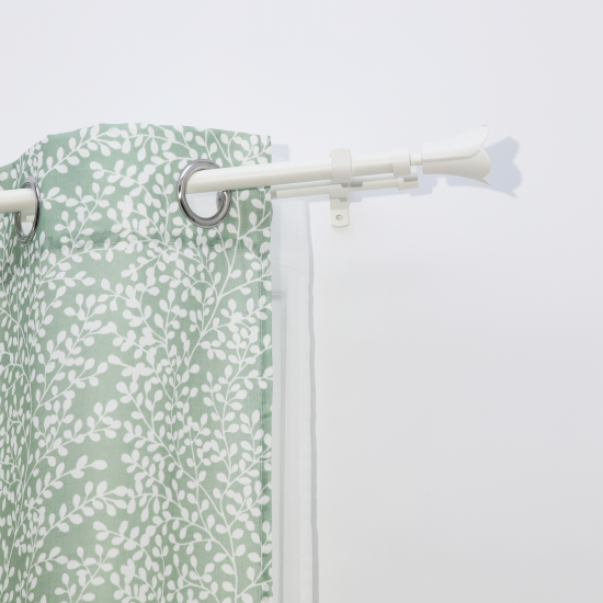 Настенный карниз раздвижной двухрядный Florus d16/19 мм 160-300 см металл цвет белый