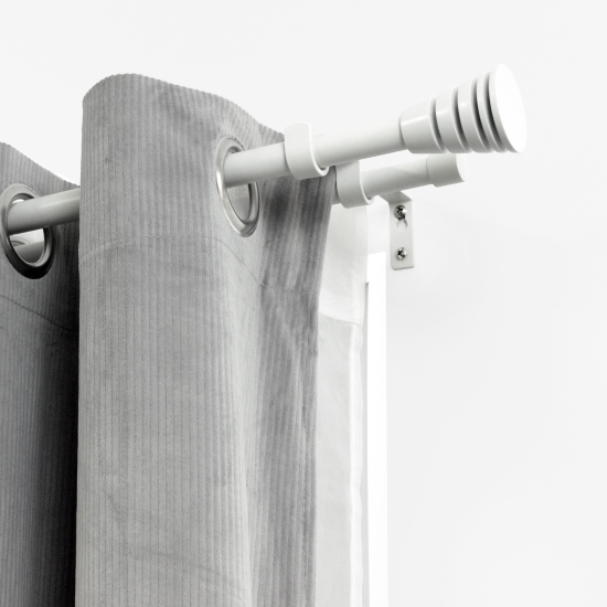 Настенный карниз раздвижной двухрядный Трапеция d16/19 мм 160-300 см металл цвет белый