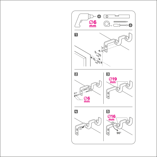 Настенный карниз раздвижной двухрядный Грани d16/19 мм 160-300 см металл цвет латунь