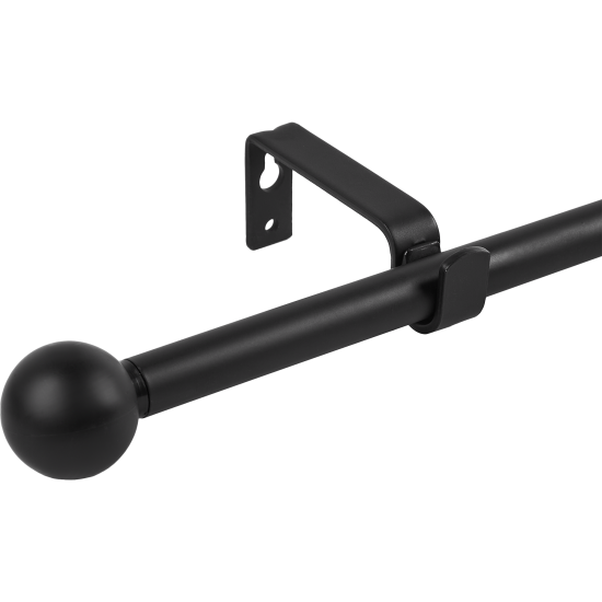 Настенный карниз раздвижной однорядный Шар d13/16 мм 120-210 см металл цвет черный