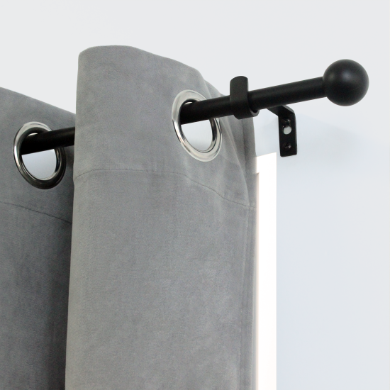 Настенный карниз раздвижной однорядный Шар d13/16 мм 120-210 см металл цвет черный