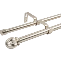 Карниз двухрядный раздвижной Inspire Ikary 160-300 см металл цвет никель