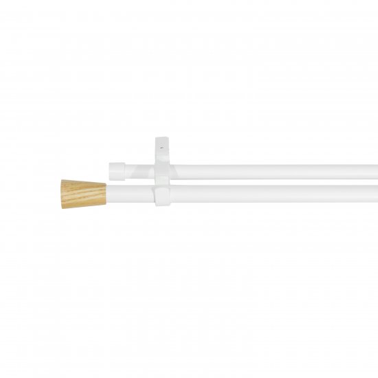 Карниз двухрядный раздвижной Inspire Cripta d16/19 мм 160-300 см металл цвет белый